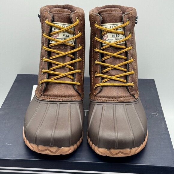 Nautica Channing Duck Boots Brown Waterproof Rubber Sole Insulated Lace-Up 7 M - Picture 2 of 11